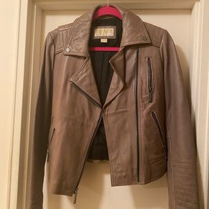 Michael Kors leather tan jacket, never worn